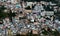 Favela Vidigal in Rio de Janeiro during sunset, aerial shot