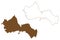 Favignana island Aegadian Islands, Italian Republic, Italy map vector illustration, scribble sketch Isola del Favignana map