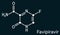 Favipiravir, C5H4FN3O2 molecule. It is antiviral medication, has activity against RNA viruses, avian influenza, Ebola virus, Lassa