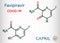 Favipiravir, C5H4FN3O2 molecule. It is antiviral medication, has activity against RNA viruses, avian influenza, Ebola virus, Lassa