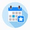 Favorite day calendar with star icon vector.