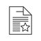 Favorite Document Outline Flat Icon on White