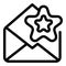 Favorite envelope icon, outline style