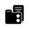 Favorite folder with star sign vector icon. folder with documents illustration. Solid linear icon.