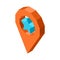 Favorite geolocation icon with blue star inside circle