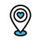 Favorite location, heart fill vector icon which can easily modify or edit