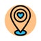 Favorite location, heart fill vector icon which can easily modify or edit