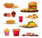 Favorite mass-produced junk street fast food set