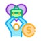 Favorite money job icon vector outline illustration