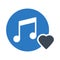 Favorite music glyph color vector icon