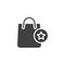 Favorite shop bag vector icon