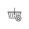 Favorite shopping basket line icon