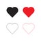 Favorites, heart set of isolated minimal flat linear icons. Line vector icons for websites and mobile minimalistic flat