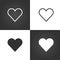 Favorites, heart set of isolated minimal flat linear icons. Line vector icons for websites and mobile minimalistic flat design