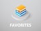 Favorites isometric icon, isolated on color background