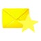 Favorites letter icon, cartoon style