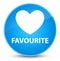 Favourite (heart icon) elegant cyan blue round button