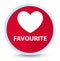 Favourite (heart icon) flat prime red round button