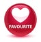 Favourite (heart icon) glassy pink round button