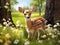 Fawn on the lawn  Made With Generative AI illustration