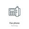 Fax phone outline vector icon. Thin line black fax phone icon, flat vector simple element illustration from editable technology