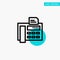 Fax, Phone, Typewriter, Fax Machine turquoise highlight circle point Vector icon