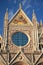 FaÃ§ade of magnificent marble cathedral in Siena, Italy