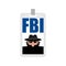 Fbi badge isolated. Federal Bureau of Investigation sign