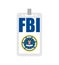 Fbi badge isolated. Federal Bureau of Investigation sign