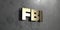 Fbi - Gold sign mounted on glossy marble wall - 3D rendered royalty free stock illustration