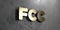 Fcc - Gold sign mounted on glossy marble wall - 3D rendered royalty free stock illustration