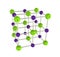 Fcc structure of NaCl - crystal lattice.