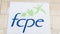 FCPE logo sign and french text brand of Federation des conseils de parents d`eleves