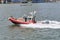 A FDNY patrol boat on the East River near 92nd St in Manhattan, NYC