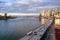 The FDR Drive and Brooklyn bridge view in New York City , USA