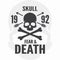 Fear and death print. Skull and cross bones logo