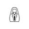 Fearful mask for Halloween icon. Element of Halloween holiday icon for mobile concept and web apps. Thin line Fearful mask for Hal