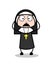 Fearful Nun Lady Screaming Face Vector