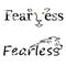 Fearless abstract quote lettering with lion. Calligraphy inspiration graphic design typography element. Cute simple vector sign gr