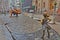 The Fearless Girl statue facing Charging Bull in Lower Manhattan New York