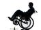 Fearless handicapped man in wheelchair silhouette