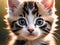 Fearlessly Cute A Captivating Portrait of a Kitten s Playful Innocence.AI Generated