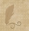 Feather calligraphic pen, vintage background