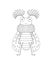 Feather Horn Beetle Vector Cartoon Colorless