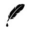 Feather and ink drop vector icon