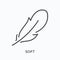 Feather line icon. Vector outline illustration of lightweight. Soft quill pictorgam