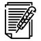 Feather paper writing icon, outline style