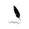 Feather pen vector icon, ink