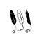 Feather pen vector icon, ink