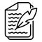 Feather writing report icon, outline style